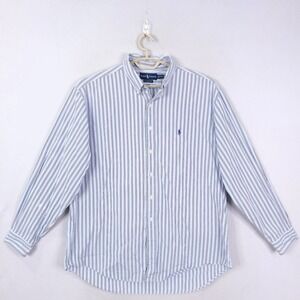 Polo Ralph Lauren Button Down Mens Classic Fit XL Blue Striped Long Sleeve